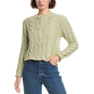 Colette Rose Womens  Knit Cardigan, Green